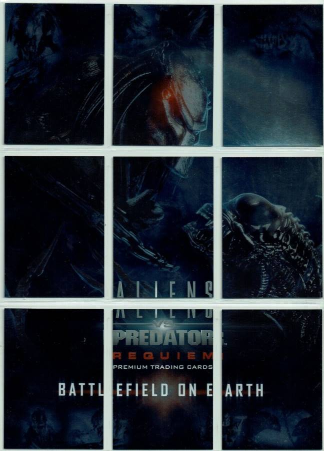ALIENS VS PREDATOR REQUIEM SET OF 9 BATTLEFIELD ON EARTH CARDS
