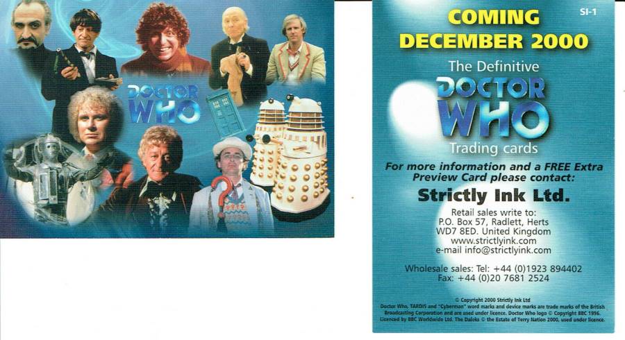 DOCTOR WHO THE DEFINITIVE COLLECTION SERIES 1 PROMO CARD SI-1
