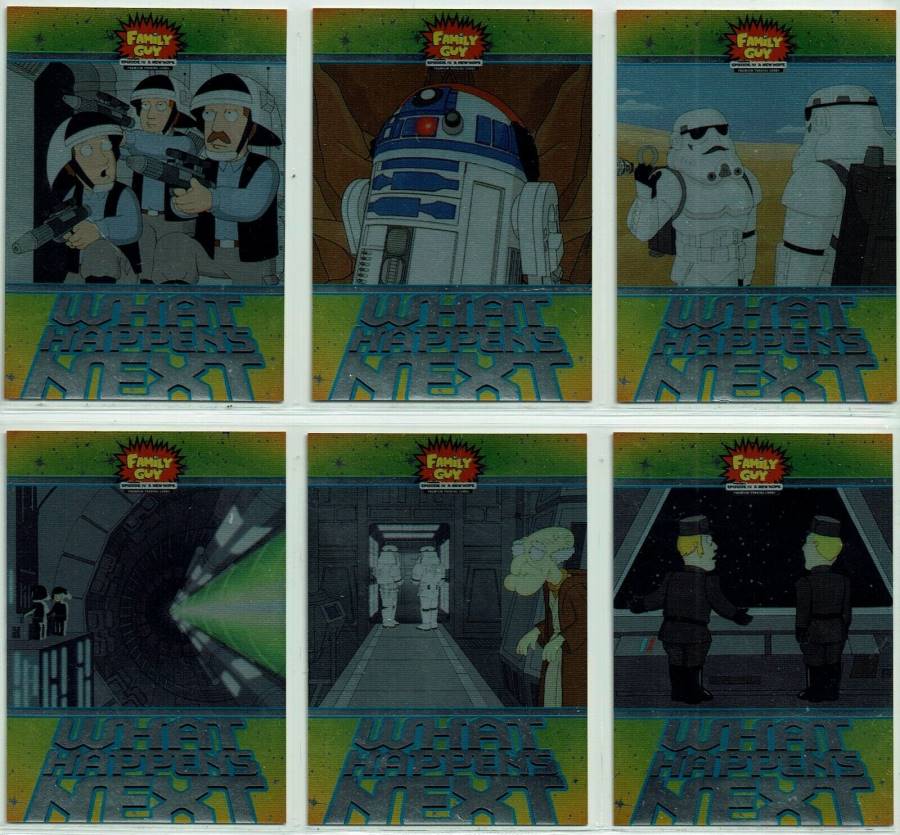 FAMILY GUY EPISODE IV A NEW HOPE SET OF 6 WHAT HAPPENS NEXT CARD