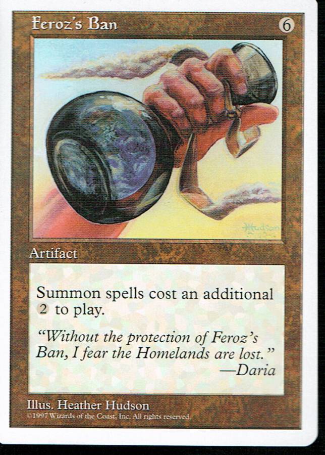 MAGIC THE GATHERING 5TH EDITION ARTIFACT FEROZ'S BAN