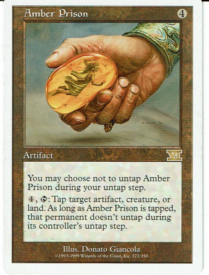 MAGIC THE GATHERING 6TH EDITION ARTIFACT AMBER PRISON ex