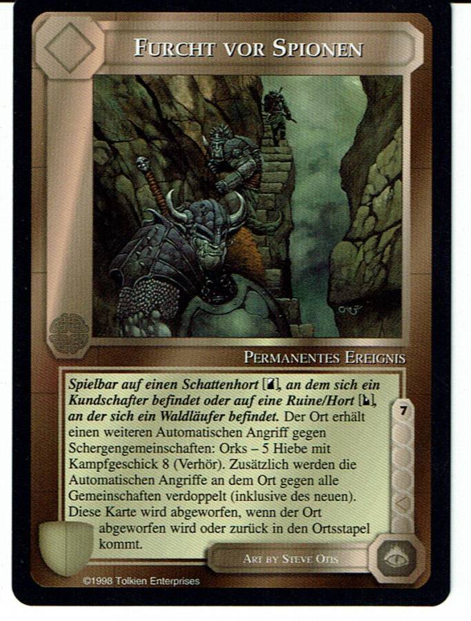 MIDDLE EARTH AGAINST THE SHADOW GERMAN SPIES FEARED / FURCHT VOR SPIONEN
