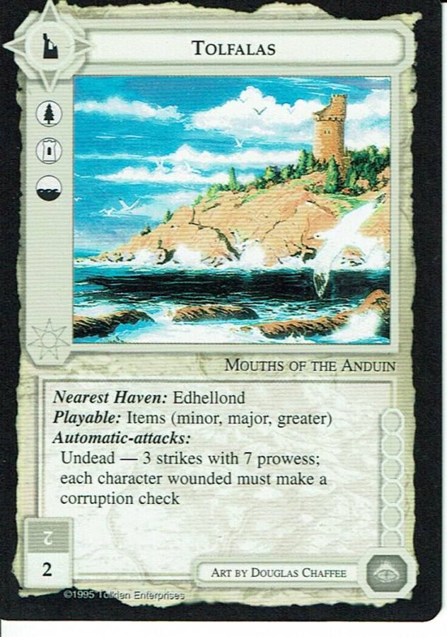 MIDDLE EARTH BLACK BORDER PREMIER RARE CARD TOLFALAS ex