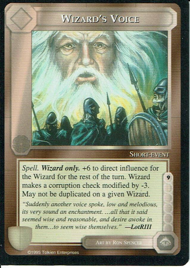 MIDDLE EARTH BLACK BORDER PREMIER RARE CARD WIZARD'S VOICE
