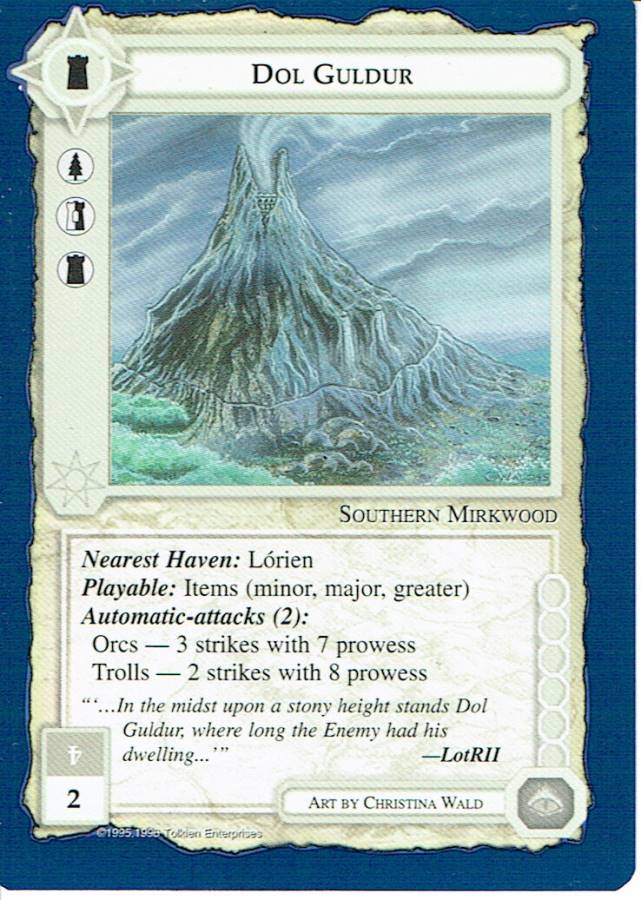 MIDDLE EARTH BLUE BORDER PREMIER RARE CARD DOL GULDUR ex