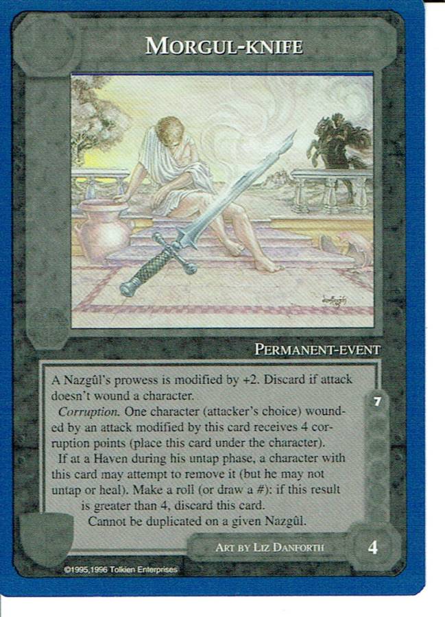 MIDDLE EARTH BLUE BORDER PREMIER RARE CARD MORGUL-KNIFE ex