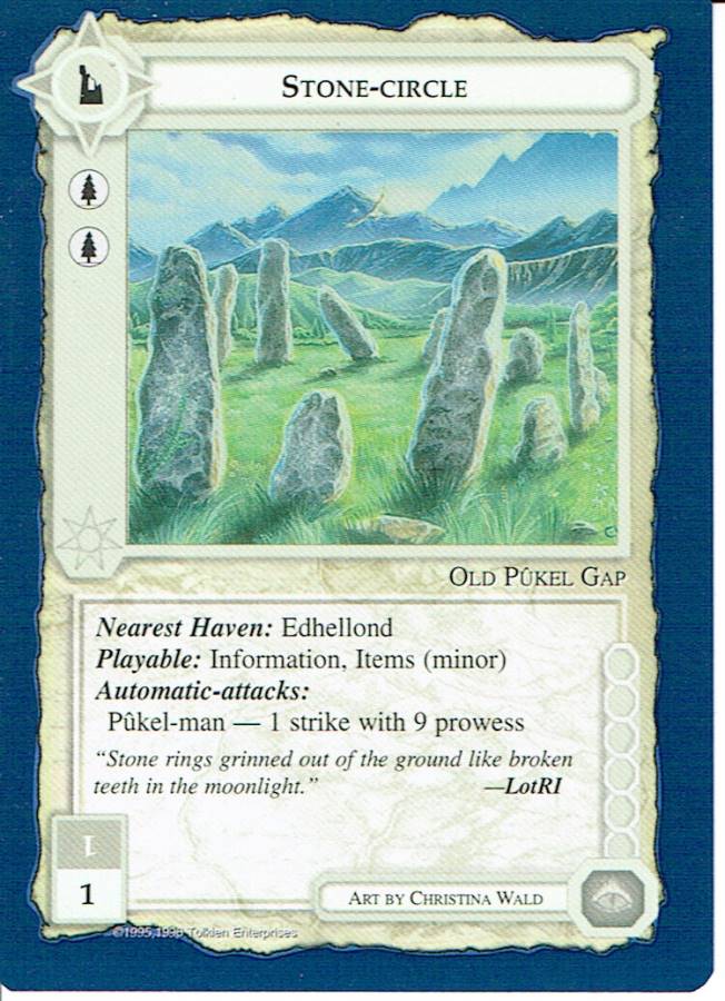 MIDDLE EARTH BLUE BORDER PREMIER RARE CARD STONE-CIRCLE ex