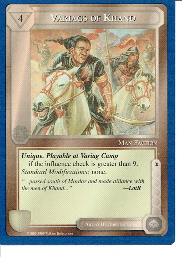 MIDDLE EARTH BLUE BORDER PREMIER RARE CARD VARIAGS OF KHAND