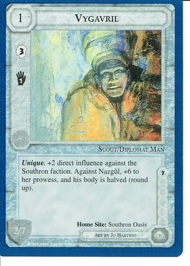 MIDDLE EARTH BLUE BORDER PREMIER RARE CARD VYGAVRIL ex