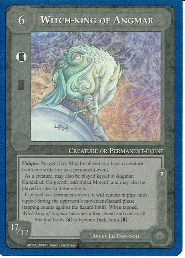 MIDDLE EARTH BLUE BORDER PREMIER RARE CARD WITCH-KING OF ANGMAR ex