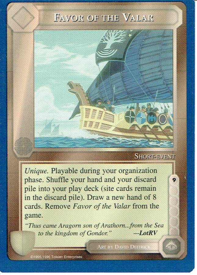 MIDDLE EARTH BLUE BORDER PREMIER RARE FAVOR OF THE VALAR ex