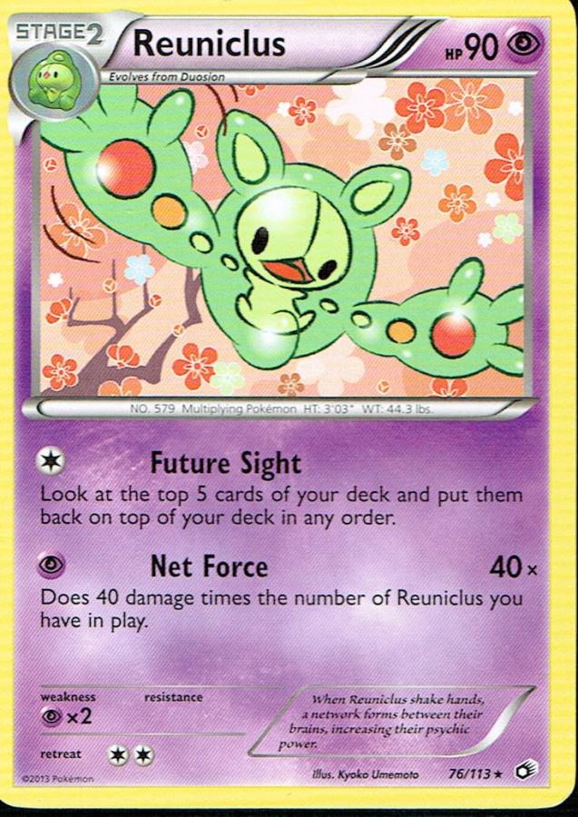 POKEMON LEGENDARY TREASURES EXPANSION RARE CARD 76/113 REUNICLUS grade nm