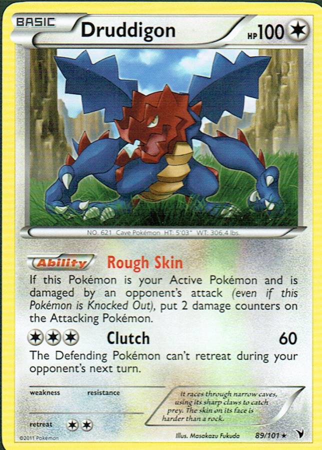 POKEMON NOBLE VICTORIES EXPANSION RARE CARD 89/101 DRUDDIGON ex