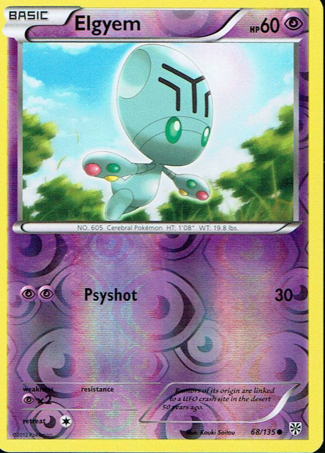 POKEMON PLASMA STORM EXPANSION REVERSE HOLO CARD 68/135 ELGYEM grade nm