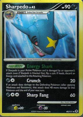 POKEMON RISING RIVALS EXPANSION REVERSE HOLO CARD 49/111 SHARPEDO grade 9/10