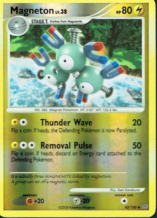 POKEMON STORMFRONT EXPANSION REVERSE HOLO CARD 43/100 MAGNETON grade nm