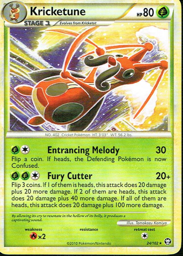 POKEMON TRIUMPHANT EXPANSION RARE CARD 24/102 KRICKETUNE grade nm