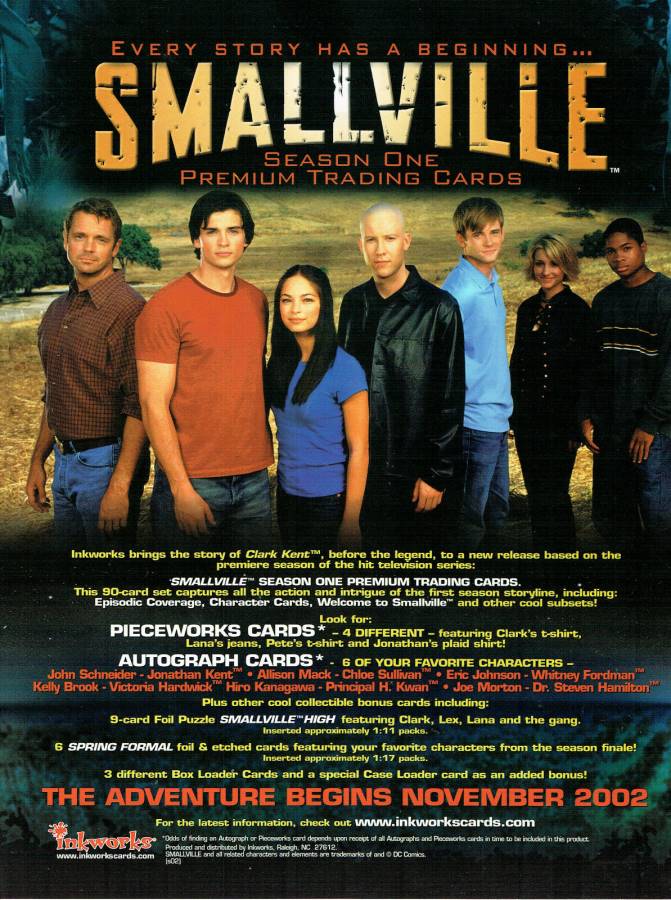 SMALLVILLE SEASON ONE PROMO SELL SHEET