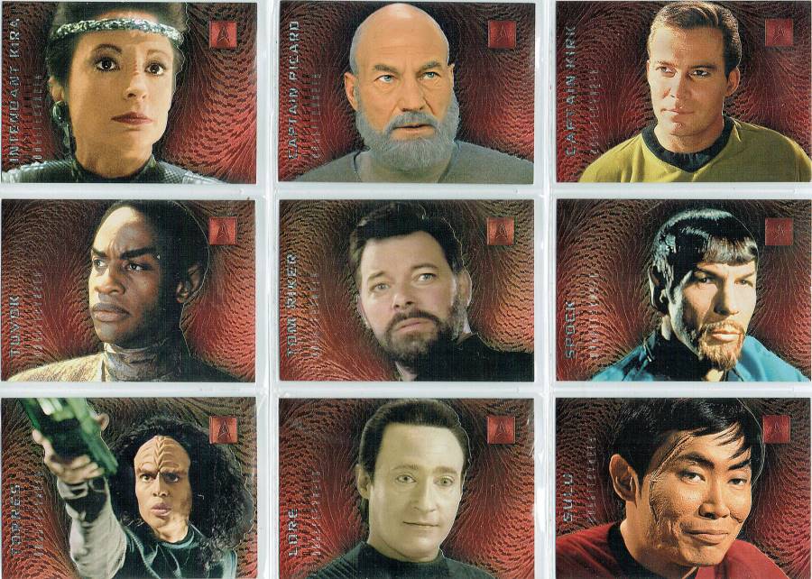 STAR TREK 30 YEARS PHASE 2 SET OF 9 DOPPLEGANGER CARDS F1-F9