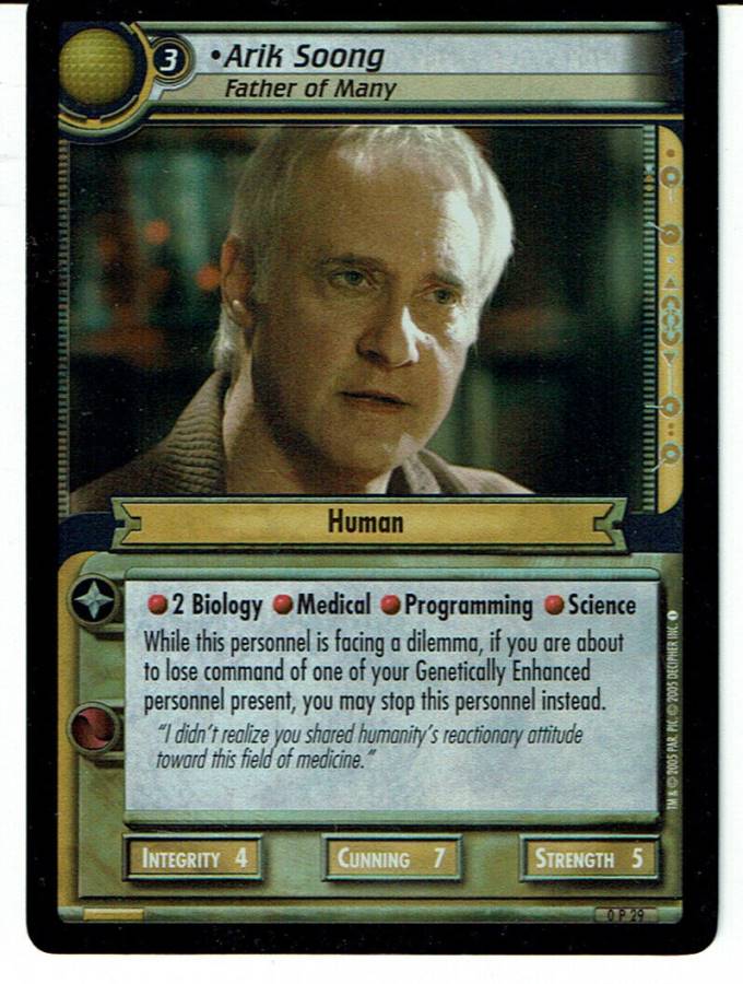 STAR TREK CCG 2E PROMO CARD 0P29 ARIK SOONG (foil)