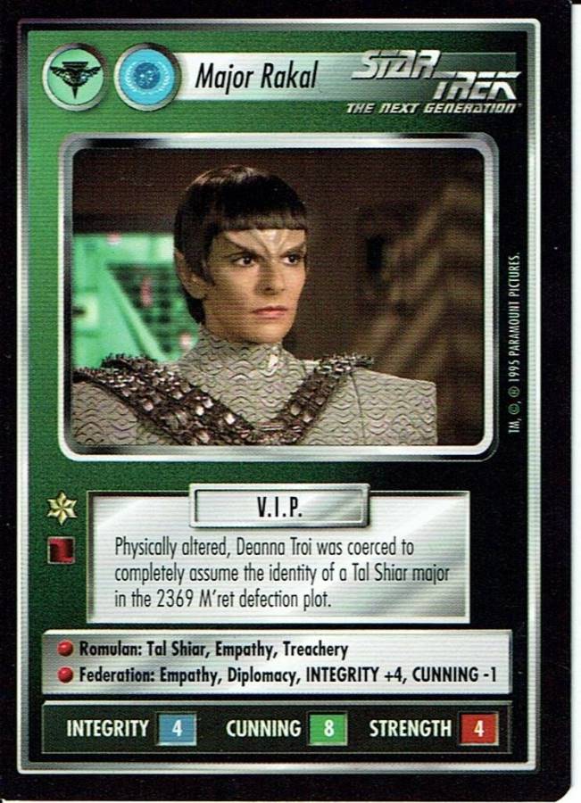 STAR TREK CCG ALTERNATE UNIVERSE RARE CARD MAJOR RAKAL ex