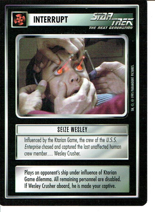 STAR TREK CCG ALTERNATE UNIVERSE RARE CARD SEIZE WESLEY