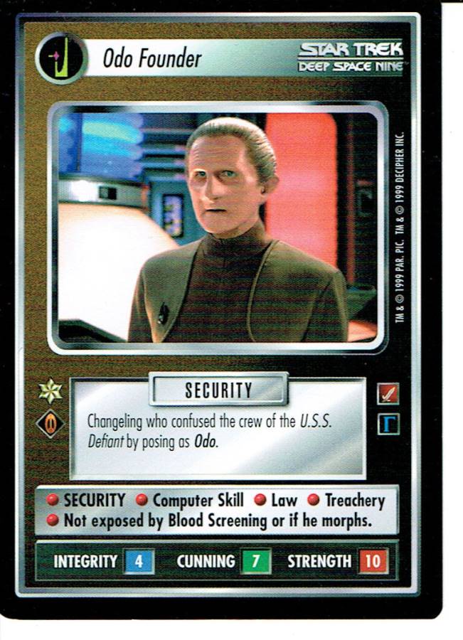 STAR TREK CCG BLAZE OF GLORY RARE CARD ODO FOUNDER ex