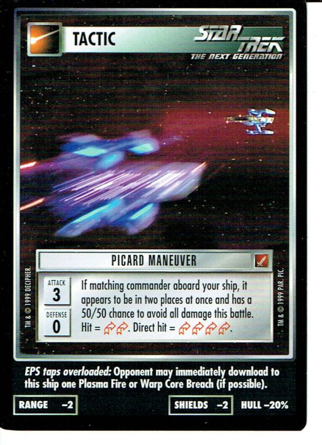 STAR TREK CCG BLAZE OF GLORY RARE CARD PICARD MANEUVER lp