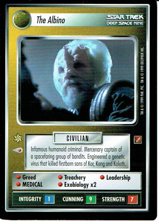 STAR TREK CCG BLAZE OF GLORY RARE CARD THE ALBINO lp