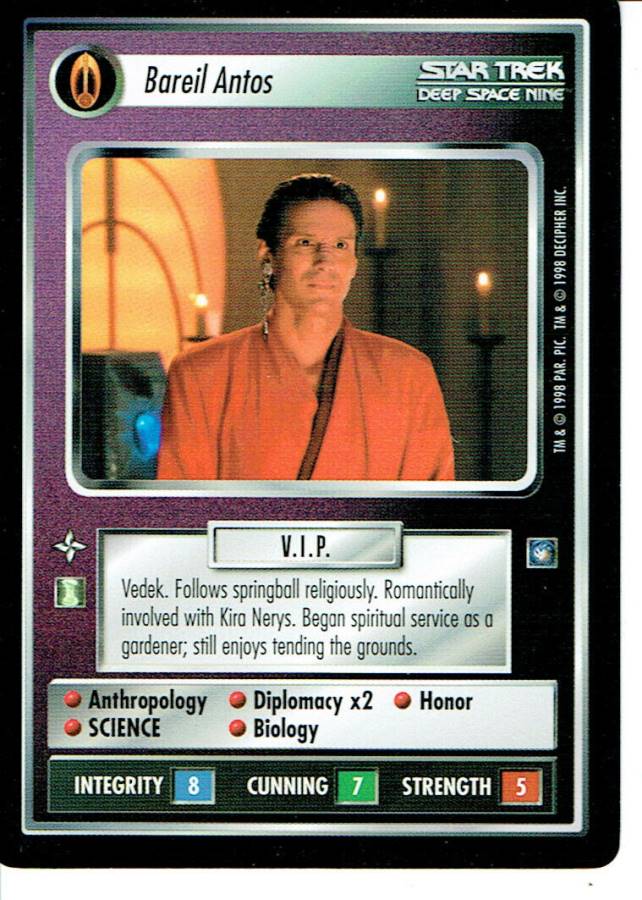 STAR TREK CCG DS9 RARE CARD BAREIL ANTOS lp