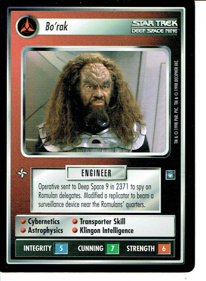 STAR TREK CCG DS9 RARE CARD BO'RAK