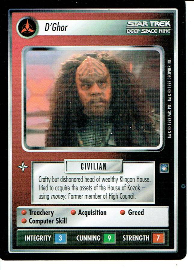 STAR TREK CCG DS9 RARE CARD D'GHOR