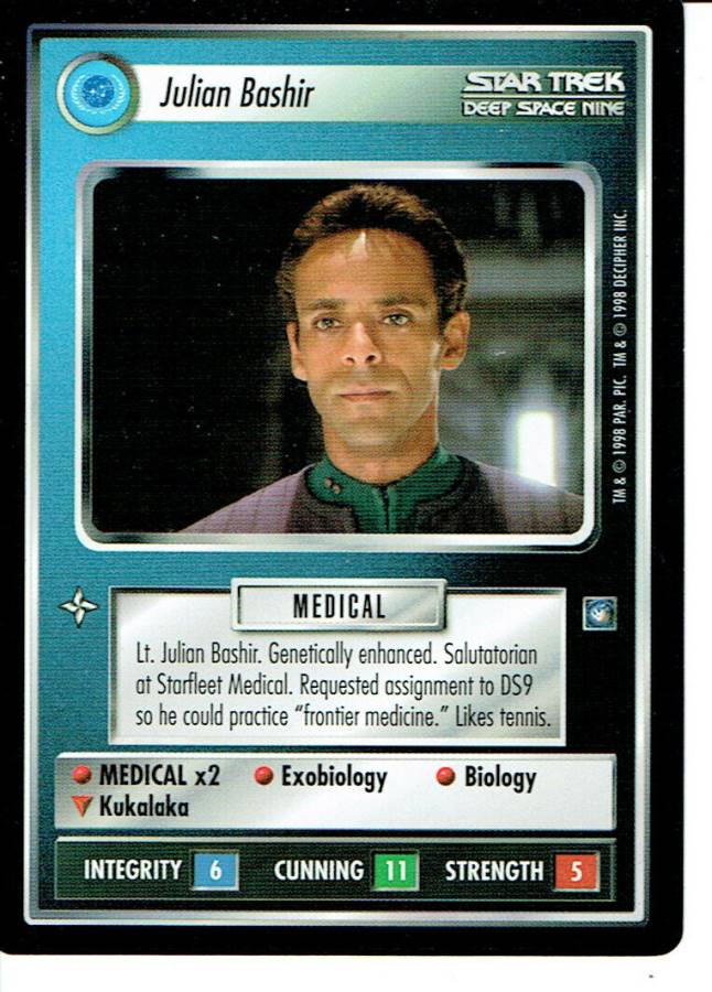 STAR TREK CCG DS9 RARE CARD JULIAN BASHIR lp