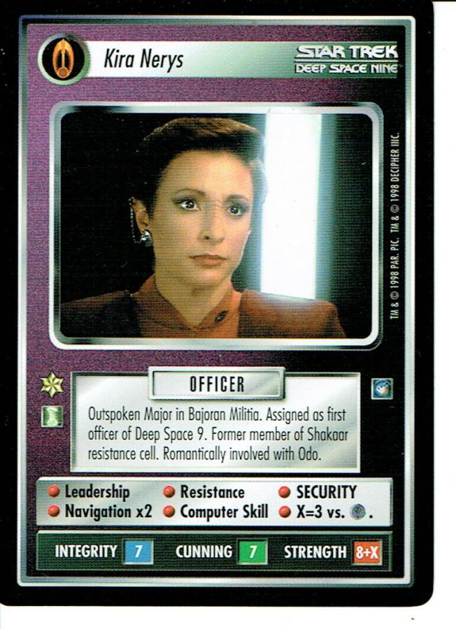 STAR TREK CCG DS9 RARE CARD KIRA NERYS