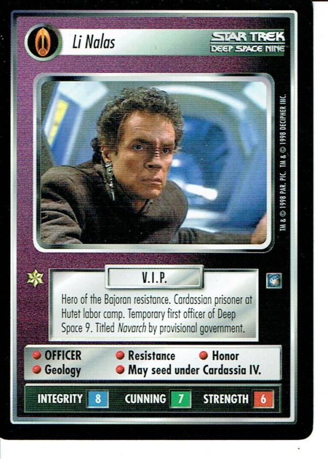 STAR TREK CCG DS9 RARE CARD LI NALAS