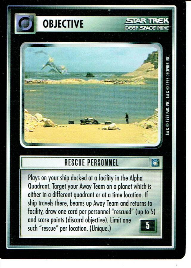 STAR TREK CCG DS9 RARE CARD RESCUE PERSONNEL