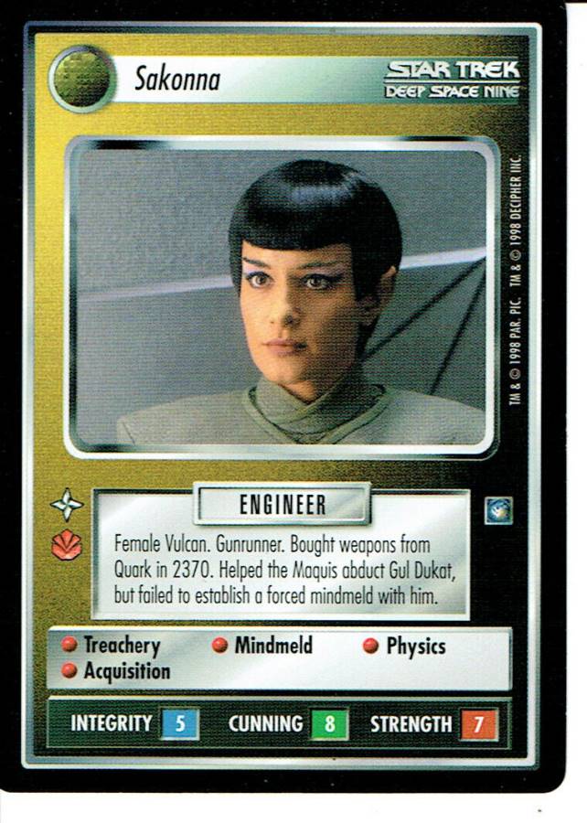 STAR TREK CCG DS9 RARE CARD SAKONNA lp