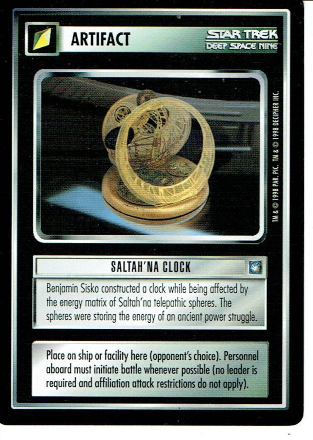 STAR TREK CCG DS9 RARE CARD SALTAH'NA CLOCK