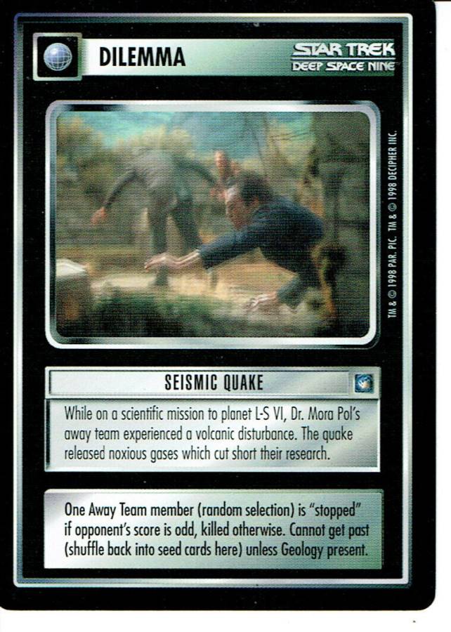 STAR TREK CCG DS9 RARE CARD SEISMIC QUAKE