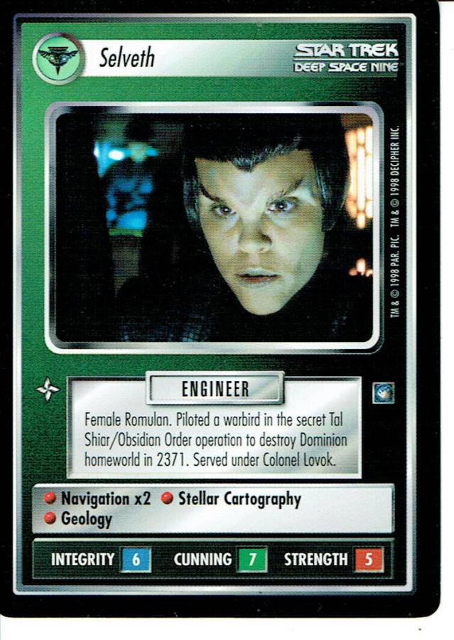 STAR TREK CCG DS9 RARE CARD SELVETH