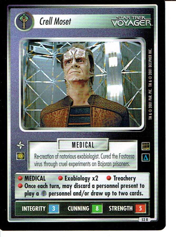 STAR TREK CCG HOLODECK RARE CARD CRELL MOSET