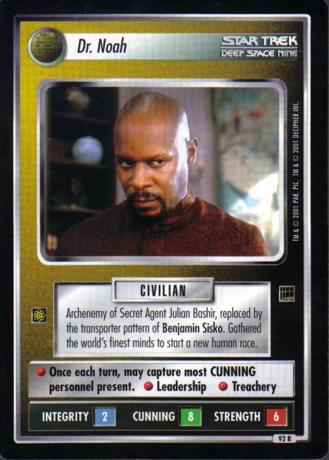 STAR TREK CCG HOLODECK RARE CARD DR. NOAH ex