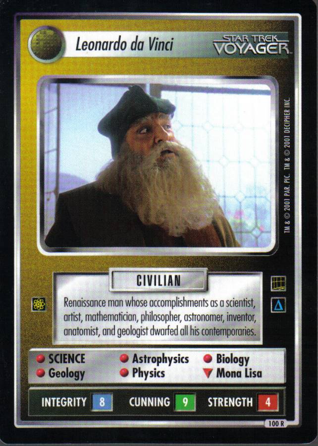 STAR TREK CCG HOLODECK RARE CARD LEONARDO DA VINCI