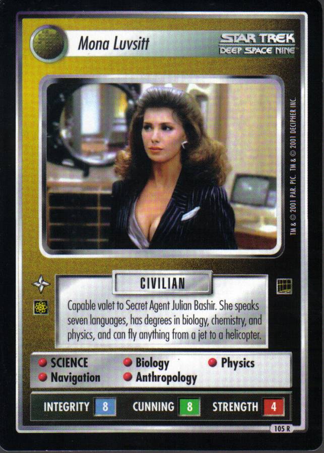 STAR TREK CCG HOLODECK RARE CARD MONA LUVSITT