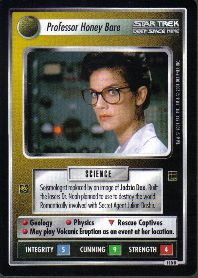 STAR TREK CCG HOLODECK RARE CARD PROFESSOR HONEY BARE