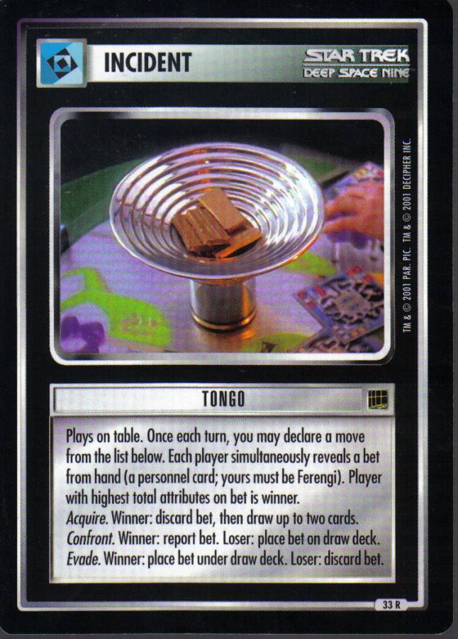 STAR TREK CCG HOLODECK RARE CARD TONGO ex
