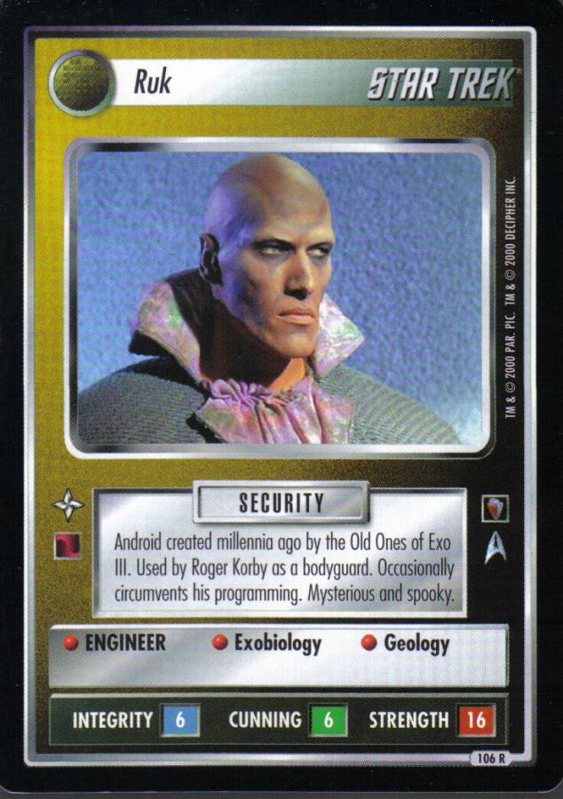 STAR TREK CCG MIRROR MIRROR RARE CARD RUK