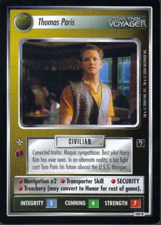 STAR TREK CCG MIRROR MIRROR RARE CARD THOMAS PARIS