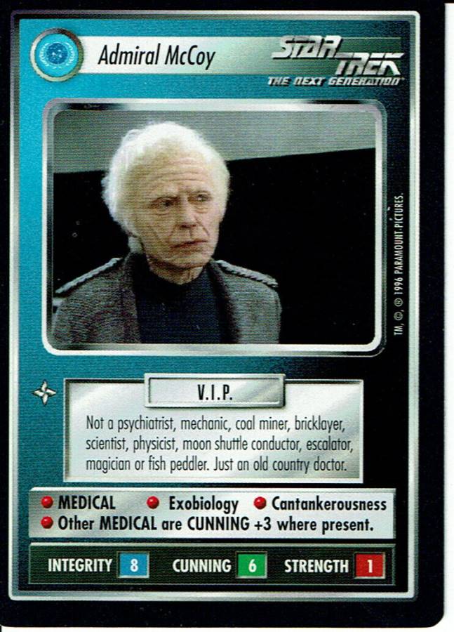 STAR TREK CCG PROMO CARD ADMIRAL MCCOY