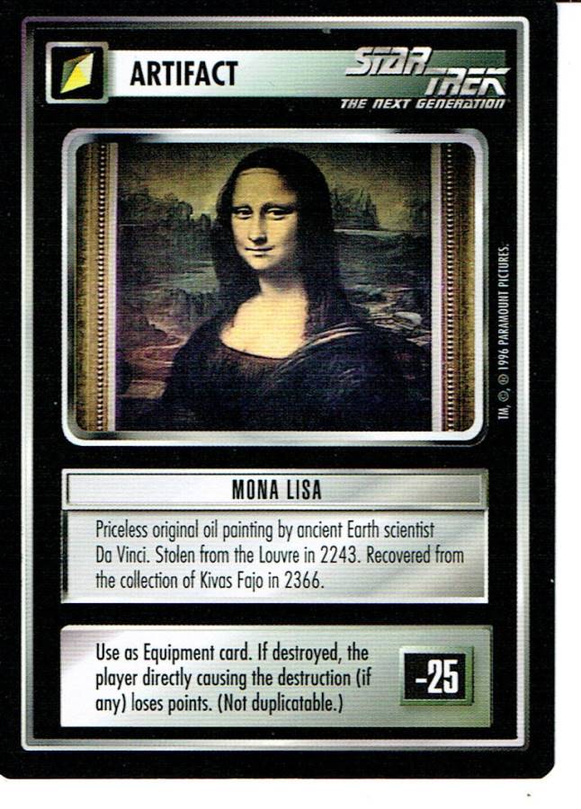 STAR TREK CCG Q CONTINUUM RARE CARD MONA LISA ex